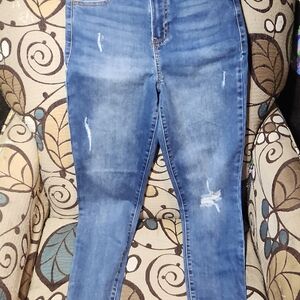 Kendall & Kylie Distressed Blue Skinny Jeans